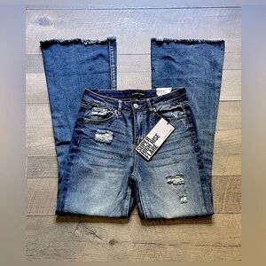 NWT! Women’s, Almost Famous, Distressed, Super High-Rise Flare Jeans. Size 7.
